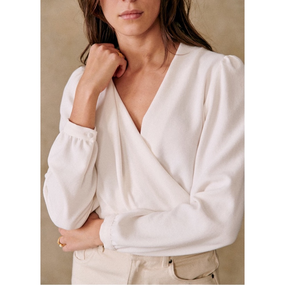 {Sézane} Abélia Blouse in Ecru - Size 16 - NWT